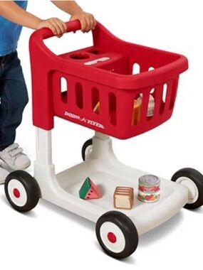 Radio Flyer Red Toddler Shopping Cart - Push-Along Role Play